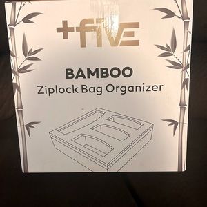Bamboo ziplock bag organizer.